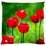 Red Tulip Flowers, Sunny Day Large Cushion Case (Two Sides) Back