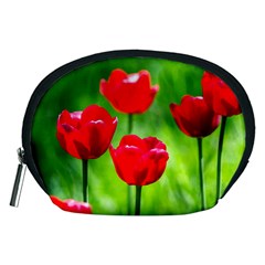 Red Tulip Flowers, Sunny Day Accessory Pouch (medium) by FunnyCow