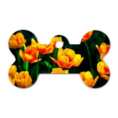 Yellow Orange Tulip Flowers Dog Tag Bone (two Sides) by FunnyCow