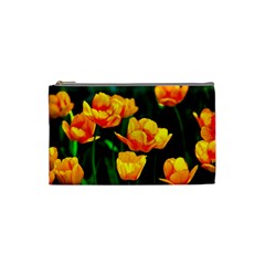 Yellow Orange Tulip Flowers Cosmetic Bag (small) by FunnyCow