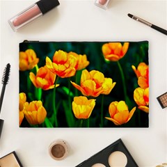 Yellow Orange Tulip Flowers Cosmetic Bag (large) by FunnyCow