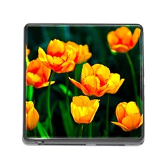 Yellow Orange Tulip Flowers Memory Card Reader (square 5 Slot) by FunnyCow