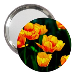 Yellow Orange Tulip Flowers 3  Handbag Mirrors by FunnyCow