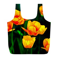 Yellow Orange Tulip Flowers Full Print Recycle Bag (l) by FunnyCow