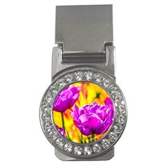 Violet Tulip Flowers Money Clips (cz)  by FunnyCow