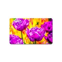 Violet Tulip Flowers Magnet (name Card) by FunnyCow