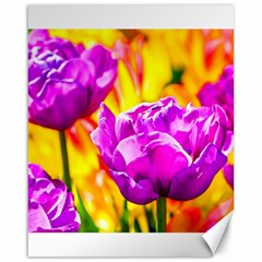 Violet Tulip Flowers Canvas 16  X 20  by FunnyCow