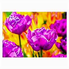 Violet Tulip Flowers Large Glasses Cloth (2-side) by FunnyCow