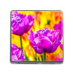 Violet Tulip Flowers Memory Card Reader (square 5 Slot) by FunnyCow