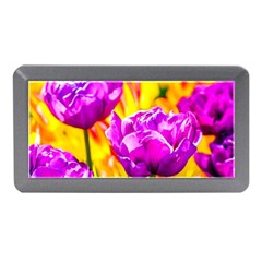 Violet Tulip Flowers Memory Card Reader (mini) by FunnyCow