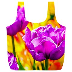 Violet Tulip Flowers Full Print Recycle Bag (xl) by FunnyCow