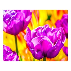 Violet Tulip Flowers Double Sided Flano Blanket (large)  by FunnyCow