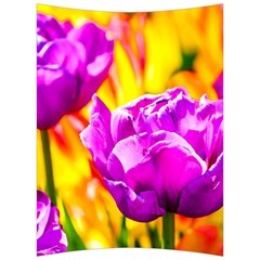 Violet Tulip Flowers Back Support Cushion by FunnyCow