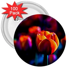 Red Tulips 3  Buttons (100 Pack) 