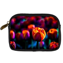 Red Tulips Digital Camera Leather Case by FunnyCow