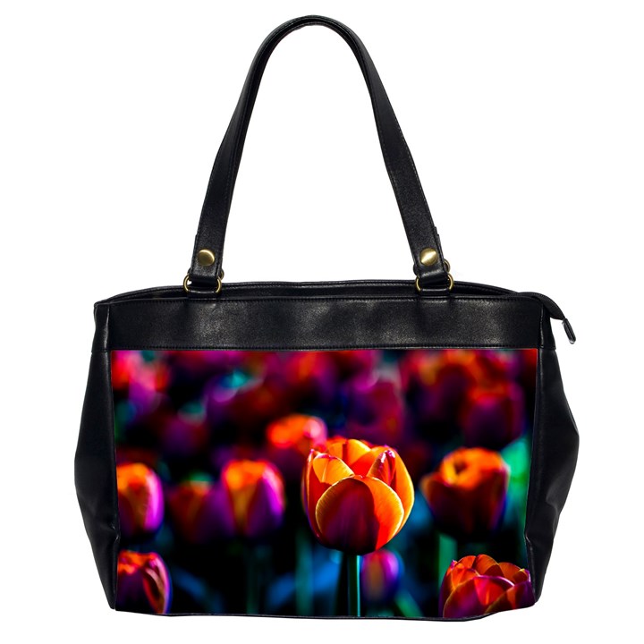 Red Tulips Oversize Office Handbag (2 Sides)