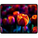 Red Tulips Fleece Blanket (Medium)  60 x50  Blanket Front