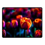 Red Tulips Double Sided Fleece Blanket (Small)  45 x34  Blanket Front