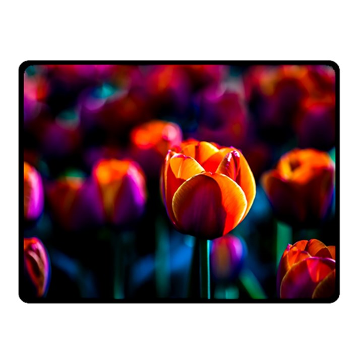 Red Tulips Double Sided Fleece Blanket (Small) 