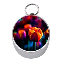 Red Tulips Mini Silver Compasses by FunnyCow