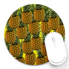 Tropical Pineapple Round Mousepads