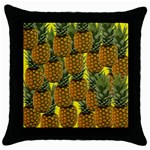 Tropical Pineapple Throw Pillow Case (Black) Front