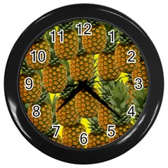 Tropical Pineapple Wall Clock (Black)