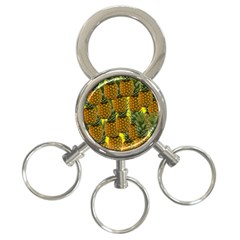 Tropical Pineapple 3-Ring Key Chains