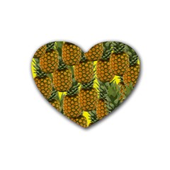 Tropical Pineapple Rubber Coaster (Heart) 