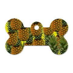 Tropical Pineapple Dog Tag Bone (Two Sides)