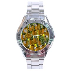 Tropical Pineapple Stainless Steel Analogue Watch