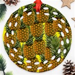 Tropical Pineapple Round Filigree Ornament (Two Sides) Back