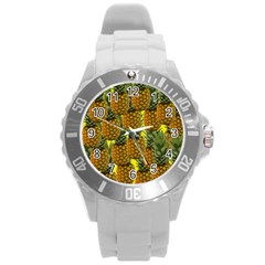 Tropical Pineapple Round Plastic Sport Watch (L)