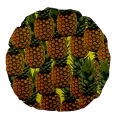 Tropical Pineapple Large 18  Premium Round Cushions