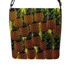 Tropical Pineapple Flap Closure Messenger Bag (L)