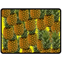 Tropical Pineapple Double Sided Fleece Blanket (Large) 