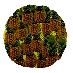 Tropical Pineapple Large 18  Premium Flano Round Cushions