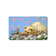 Cat And Butterflies Magnet (name Card) by snowwhitegirl