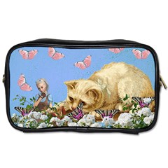 Cat And Butterflies Toiletries Bag (one Side) by snowwhitegirl