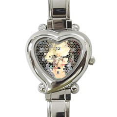 Stained Glass Girl Heart Italian Charm Watch by snowwhitegirl