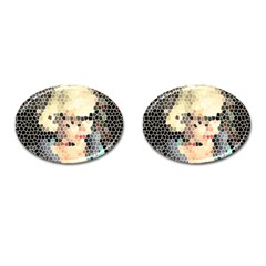 Stained Glass Girl Cufflinks (oval)