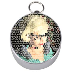 Stained Glass Girl Silver Compasses by snowwhitegirl