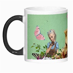 Cat And Butterflies Green Morph Mugs by snowwhitegirl