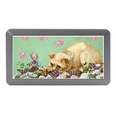 Cat And Butterflies Green Memory Card Reader (mini) by snowwhitegirl