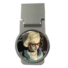 Girl Thinking Money Clips (round)  by snowwhitegirl