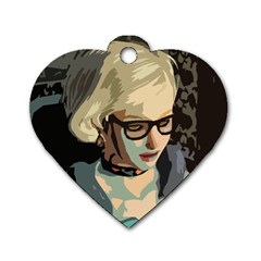 Girl Thinking Dog Tag Heart (one Side) by snowwhitegirl