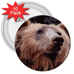 Bear Looking 3  Buttons (10 Pack)  by snowwhitegirl