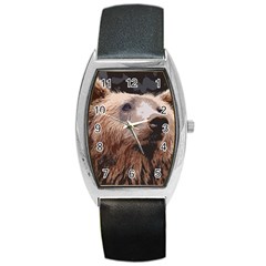 Bear Looking Barrel Style Metal Watch by snowwhitegirl