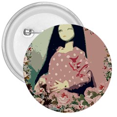 Rose Floral Doll 3  Buttons by snowwhitegirl