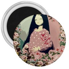 Rose Floral Doll 3  Magnets by snowwhitegirl